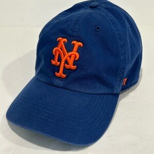 MLB New York Mets ‘47 Forty Seven Baseball Hat Cap Blue Adult, Medium